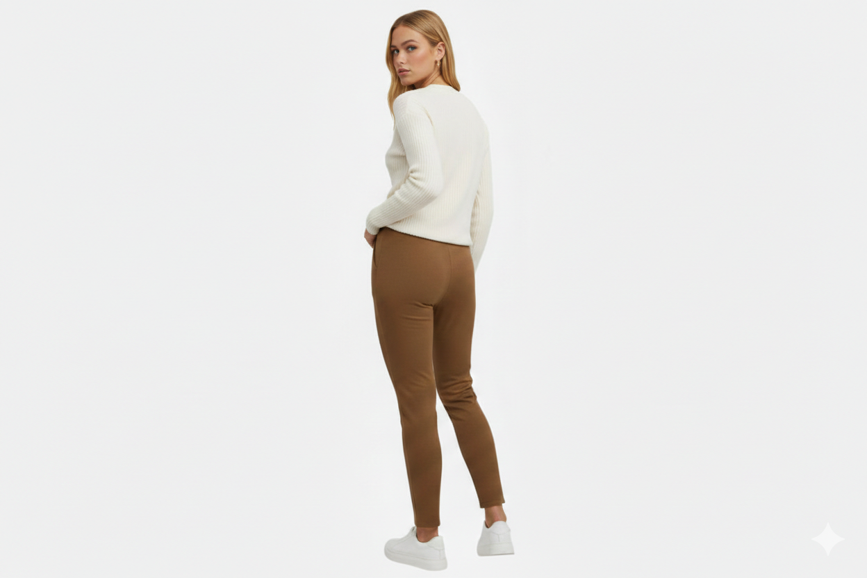 Ava | Women's Plus Size Knit Trousers With Pockets And Slim Fit | Everyday