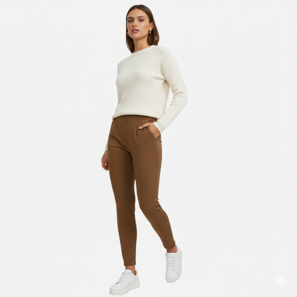Ava | Women's Plus Size Knit Trousers With Pockets And Slim Fit | Everyday