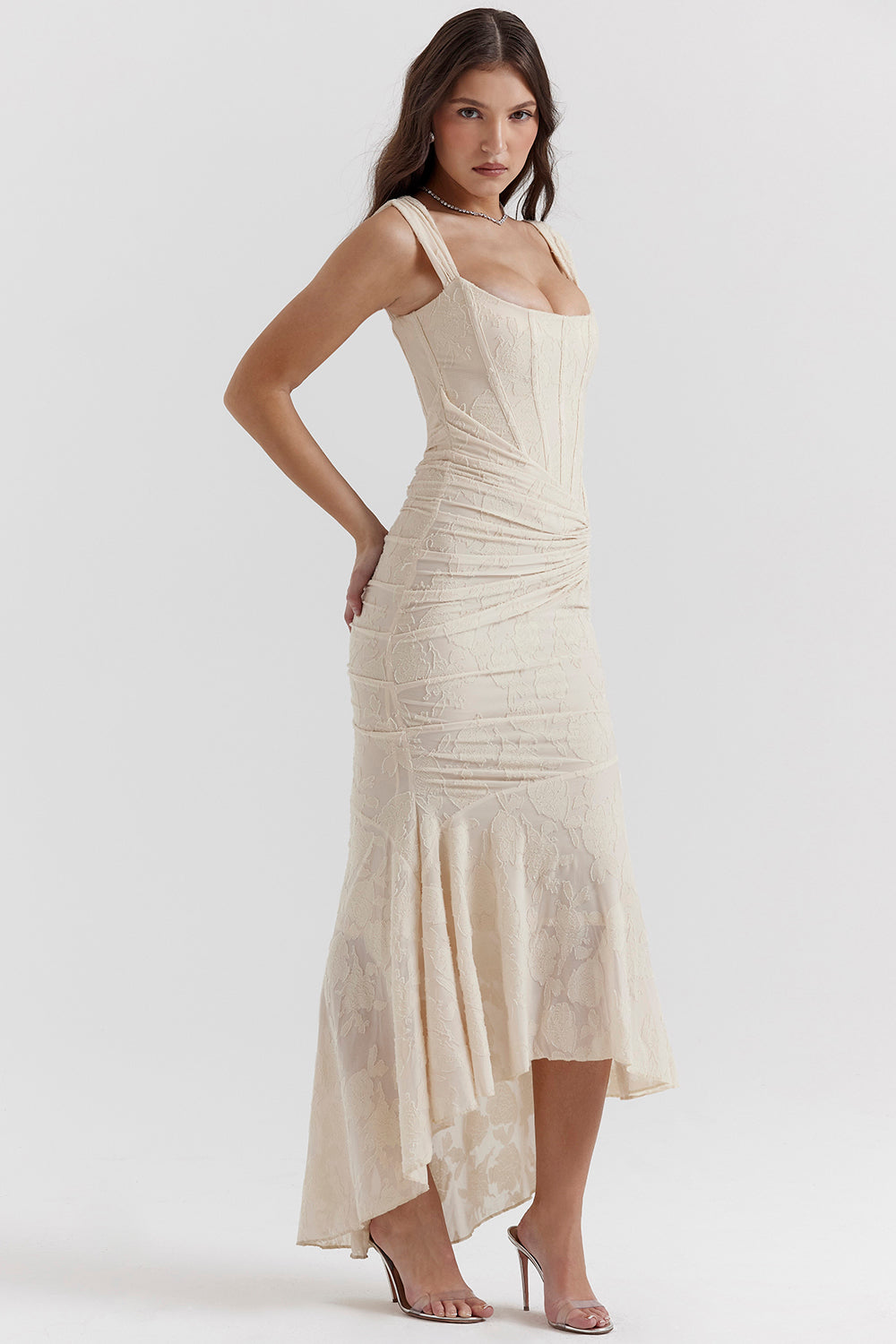 Boheme | Women's Cocktail Dress With Lace Bodycon Design And Ruched Waist Detail | Party