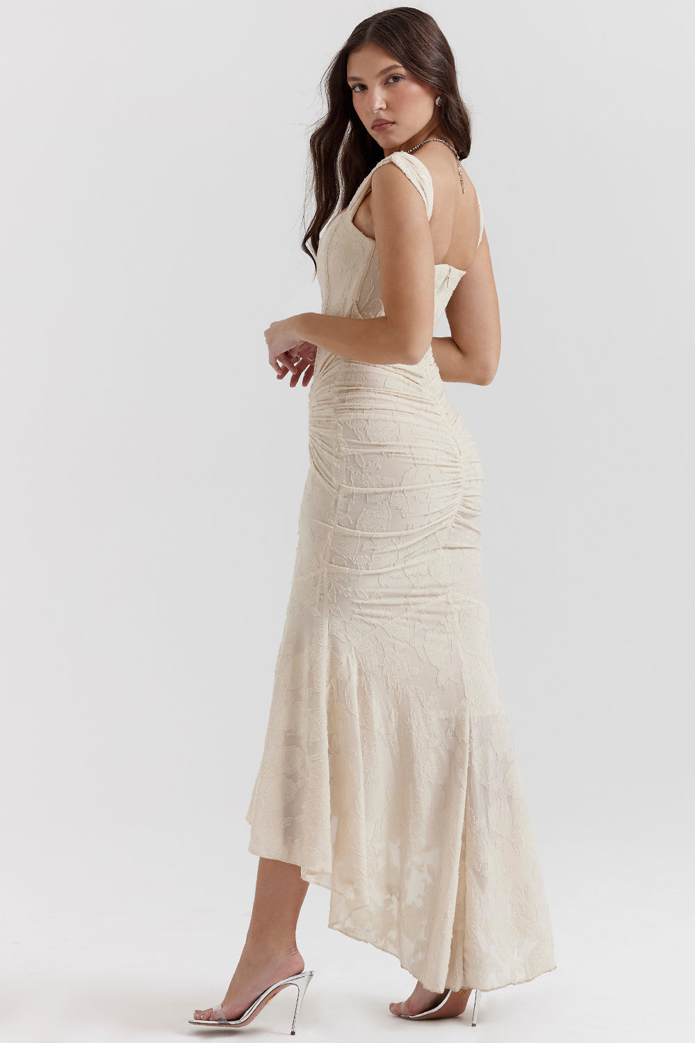 Boheme | Women's Cocktail Dress With Lace Bodycon Design And Ruched Waist Detail | Party