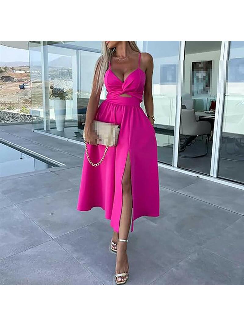 Sophia | Women's Bodycon Dress With Sweetheart Neckline And Front Slit