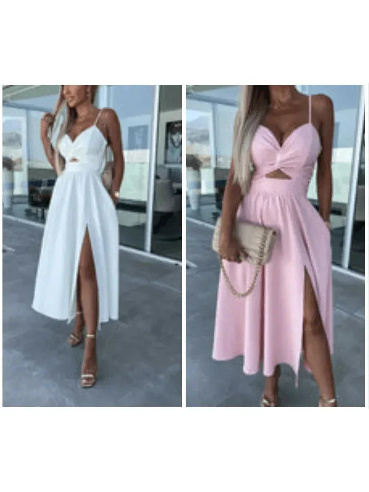 Sophia | Women's Bodycon Dress With Sweetheart Neckline And Front Slit