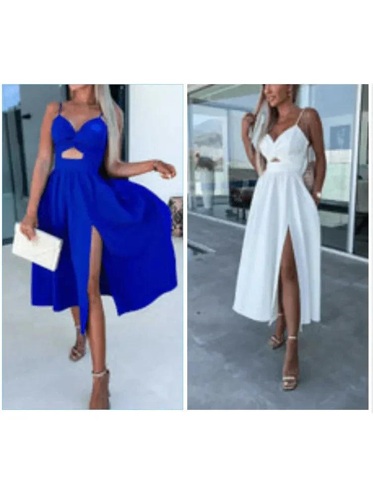 Sophia | Women's Bodycon Dress With Sweetheart Neckline And Front Slit