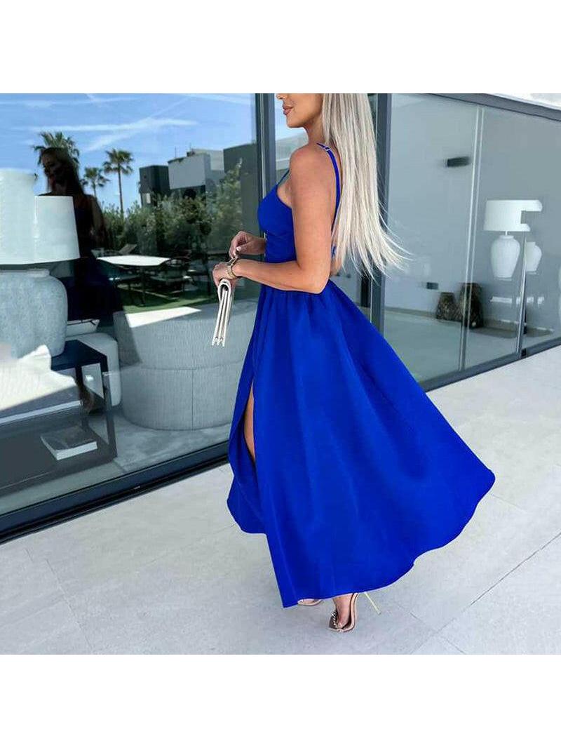 Sophia | Women's Bodycon Dress With Sweetheart Neckline And Front Slit