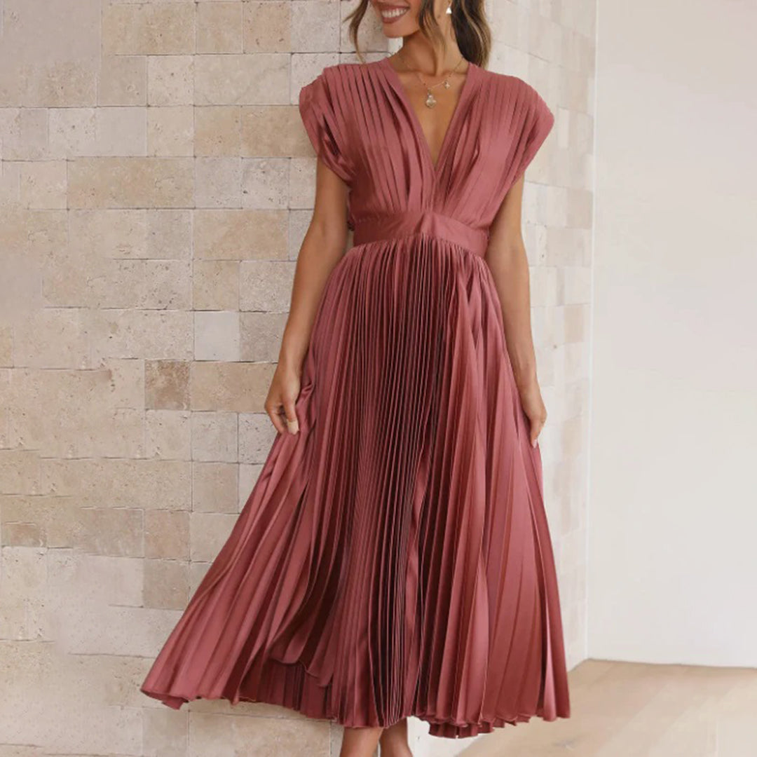Cassia | Women’s Graduation Dress With V-Neck And Ruffle Sleeves | Elegant