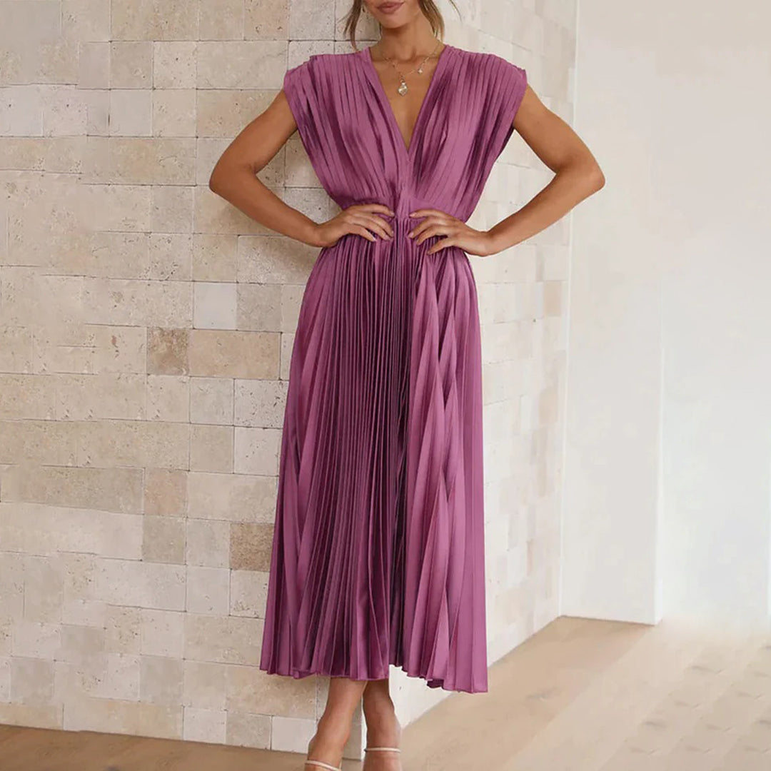 Cassia | Women’s Graduation Dress With V-Neck And Ruffle Sleeves | Elegant