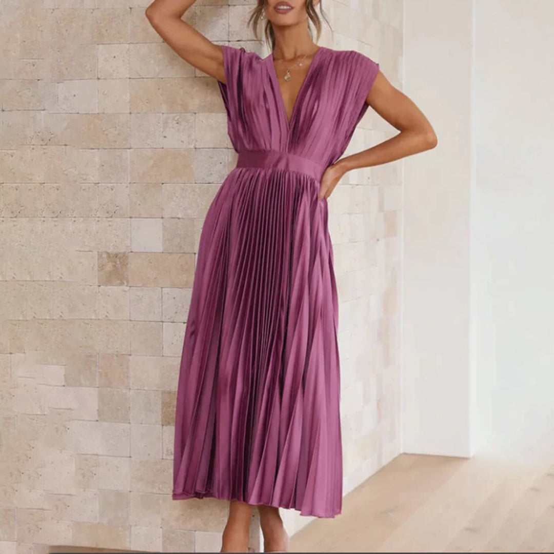 Cassia | Women’s Graduation Dress With V-Neck And Ruffle Sleeves | Elegant