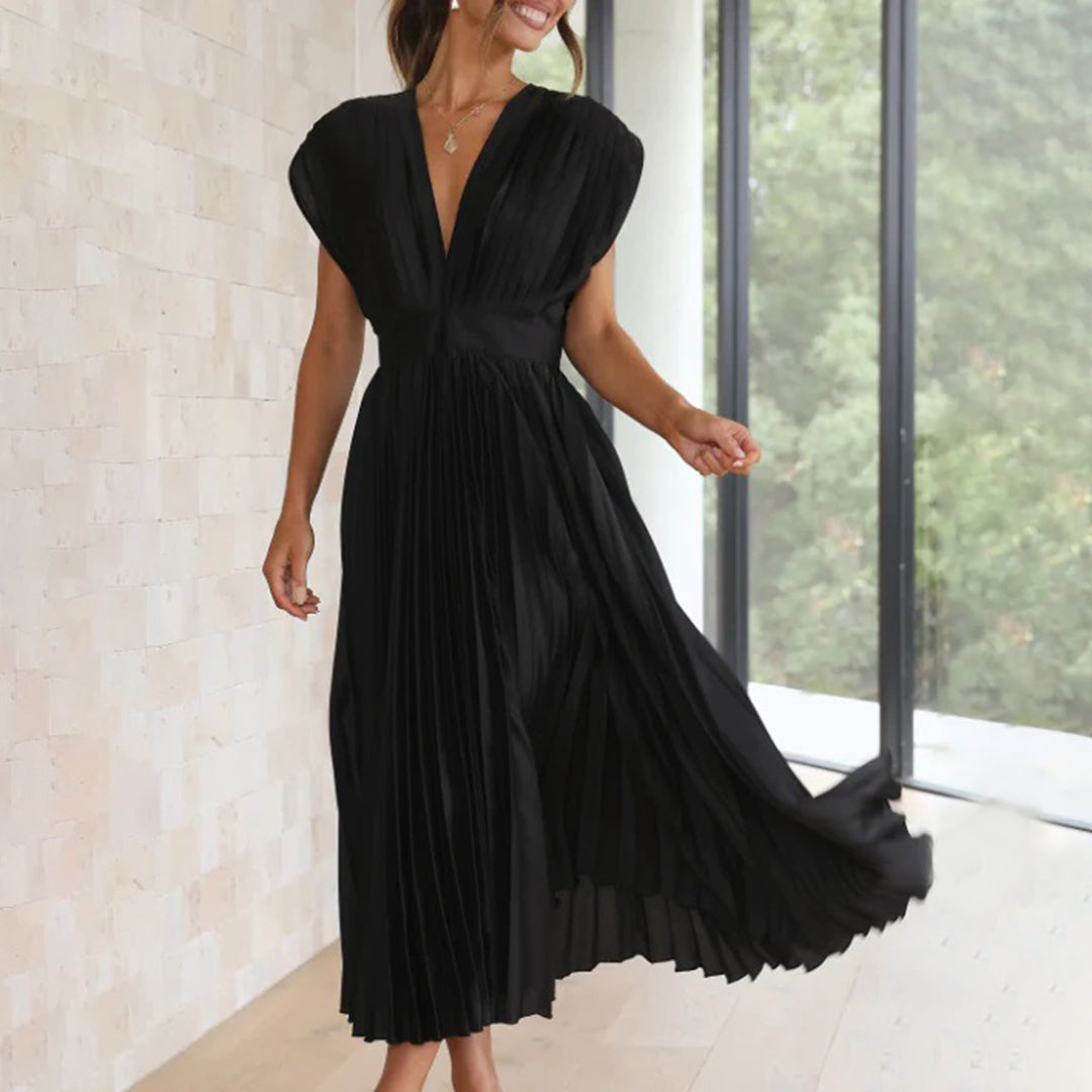 Cassia | Women’s Graduation Dress With V-Neck And Ruffle Sleeves | Elegant