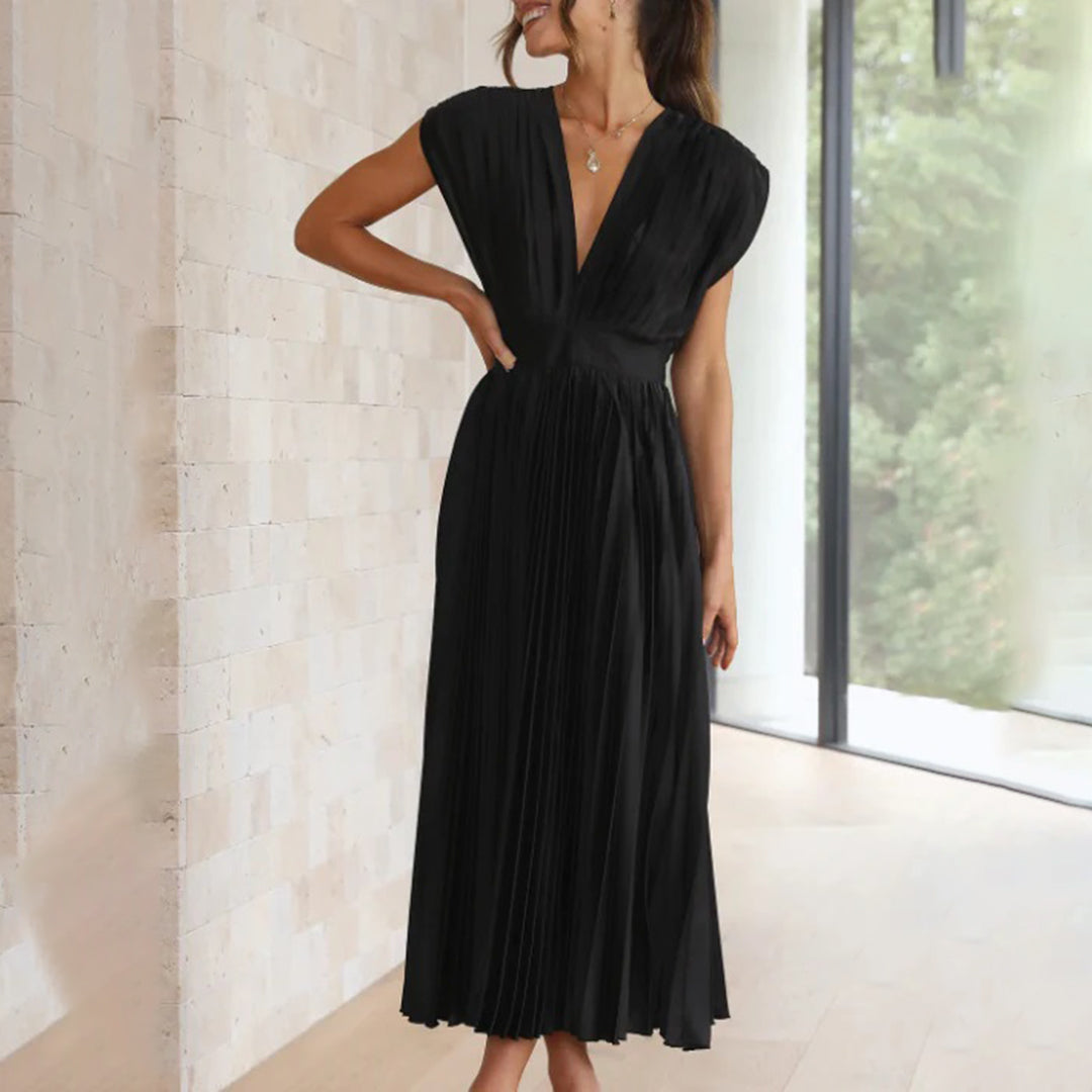 Cassia | Women’s Graduation Dress With V-Neck And Ruffle Sleeves | Elegant