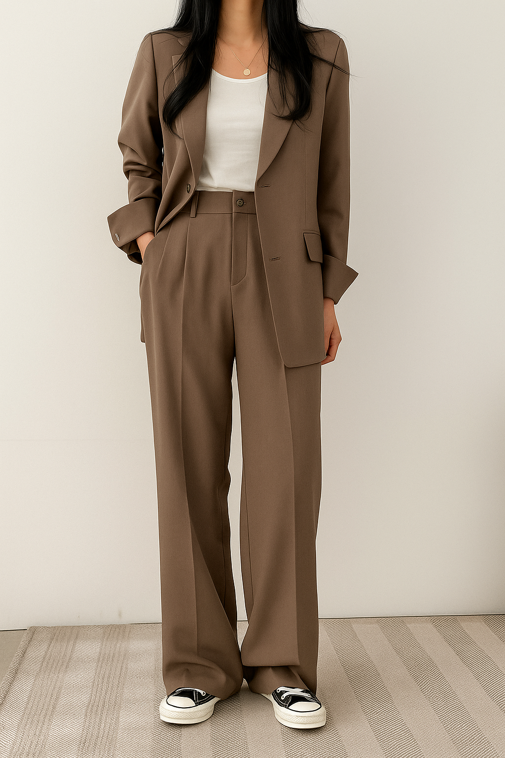 Charions | Women’s Structured Blazer & Wide-Leg Set
