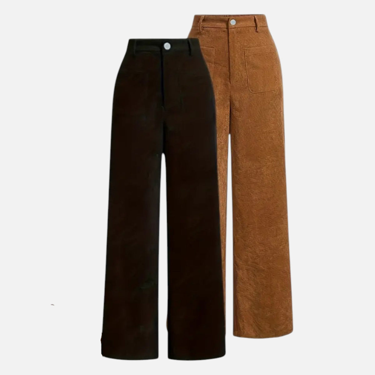 Charlotte | Women's Corduroy-Style Straight-Leg Trousers With Pockets | Modern