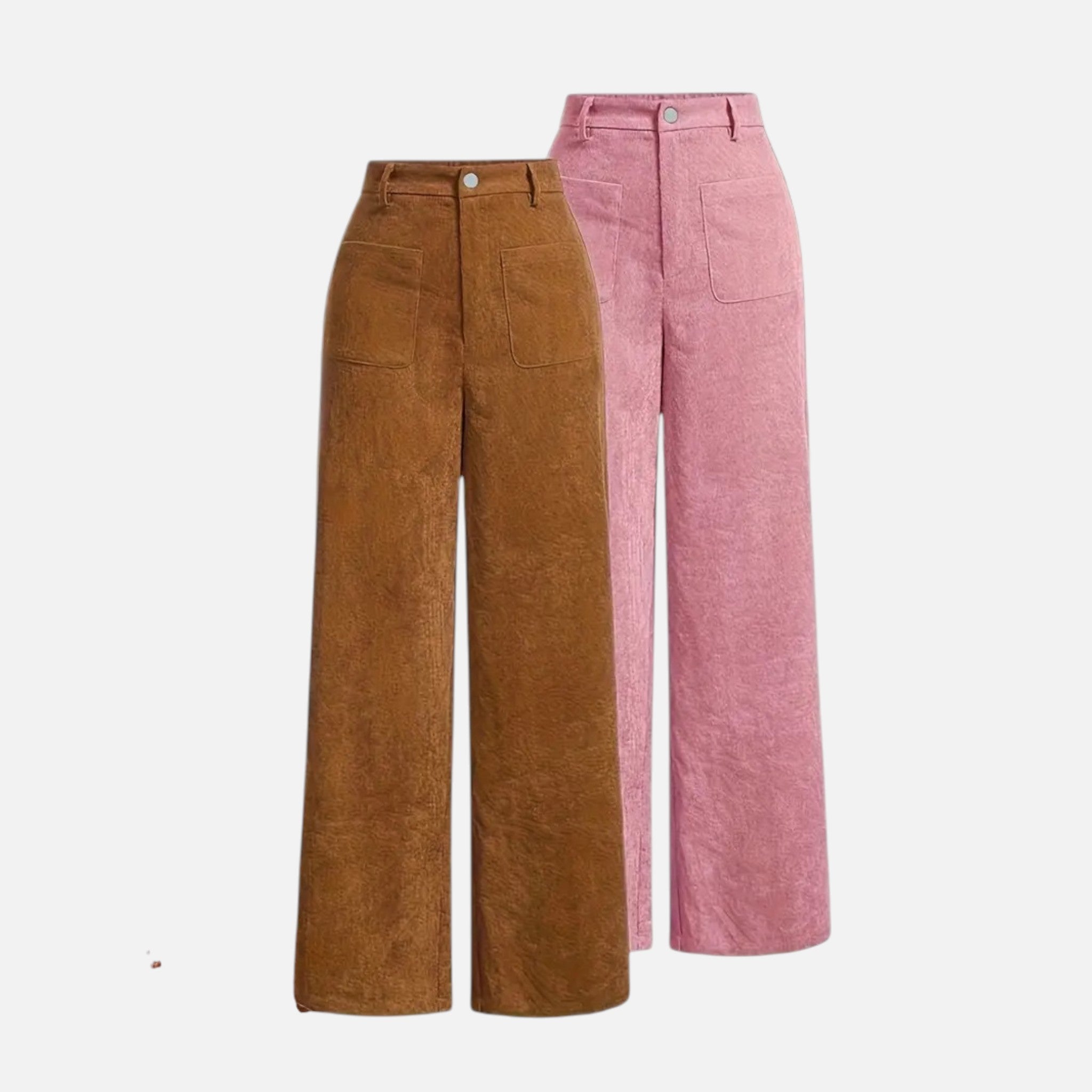 Charlotte | Women's Corduroy-Style Straight-Leg Trousers With Pockets | Modern