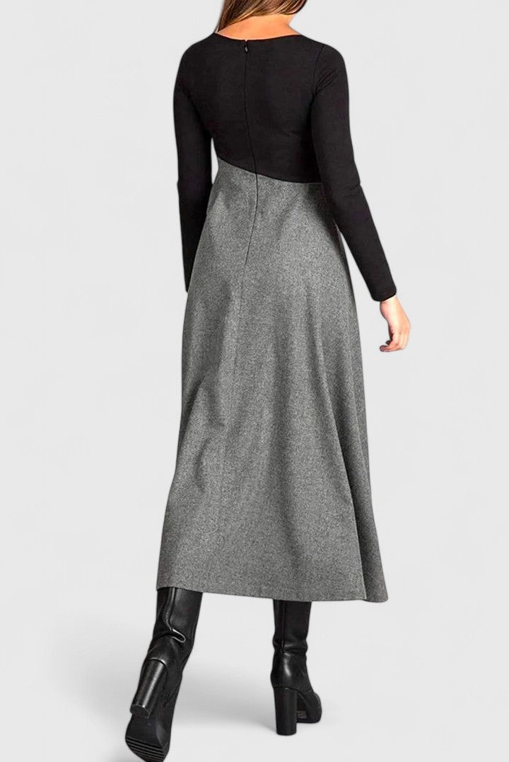 Clara | Women’s Formal Dress With Long Sleeves And Pleated Maxi Skirt | Elegant