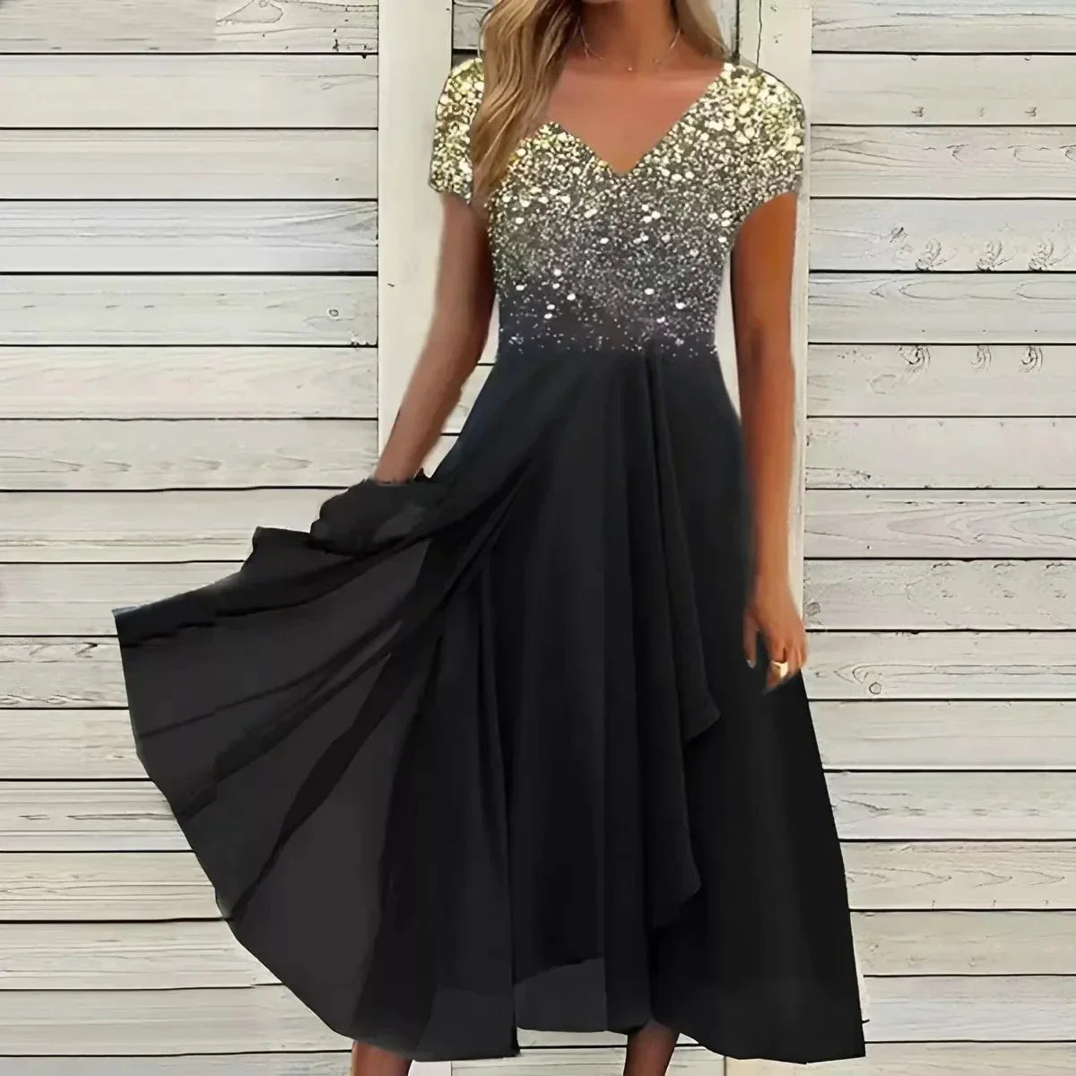 Verlyn | Women’s Floral V-Neck Cocktail Midi Dress