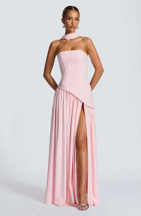 Deana | Women’s Strapless Asymmetrical Maxi Dress