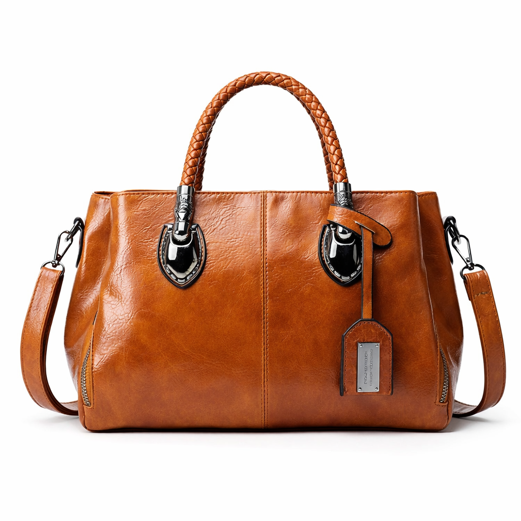 Elara | Women's Leather Vintage Duffel Handbag With Strap | Timeless Style