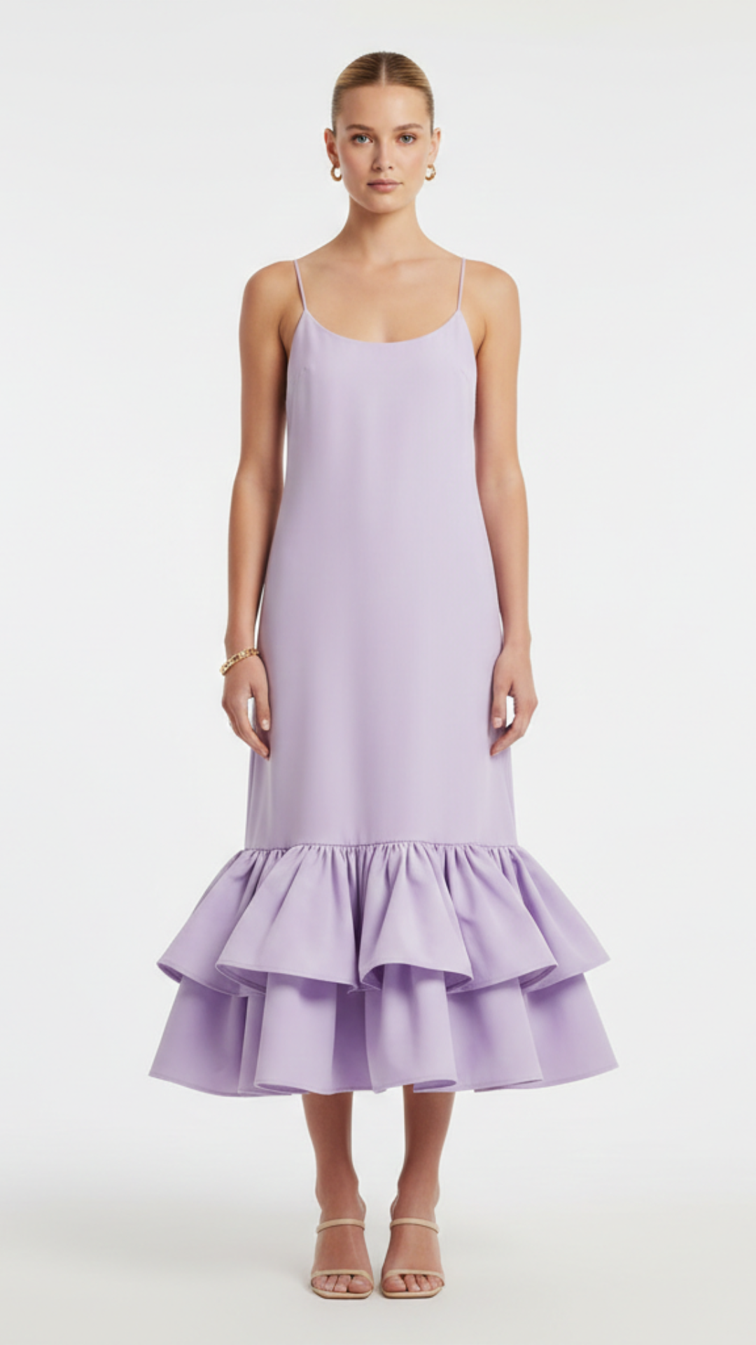 Mirelle | Women's Summer Dress With Spaghetti Straps And Tiered Hem | Minimalist
