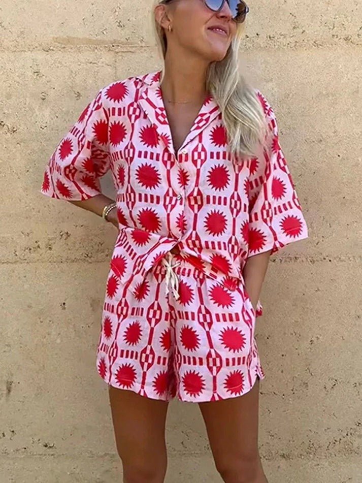 Emma | Women's V-Neck Romper With Short Sleeves