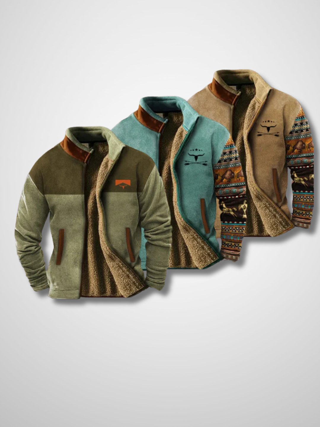 Novero | Men’s Fleece Zip Jacket with Contrast Sleeves
