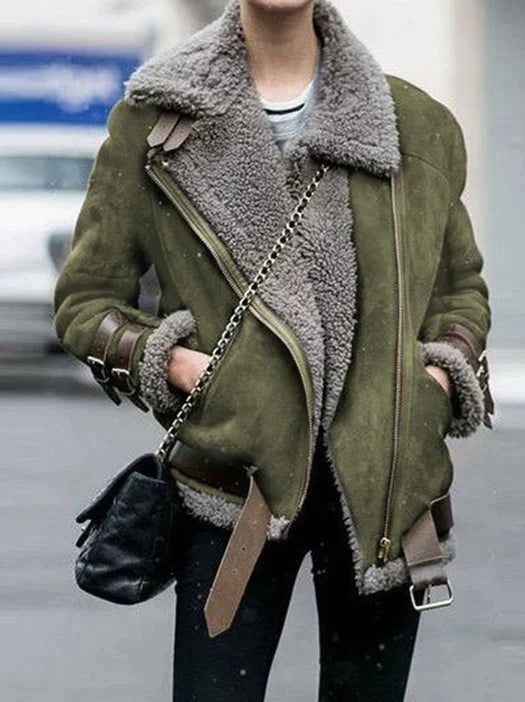 Cenara | Women’s Faux Shearling Aviator Jacket