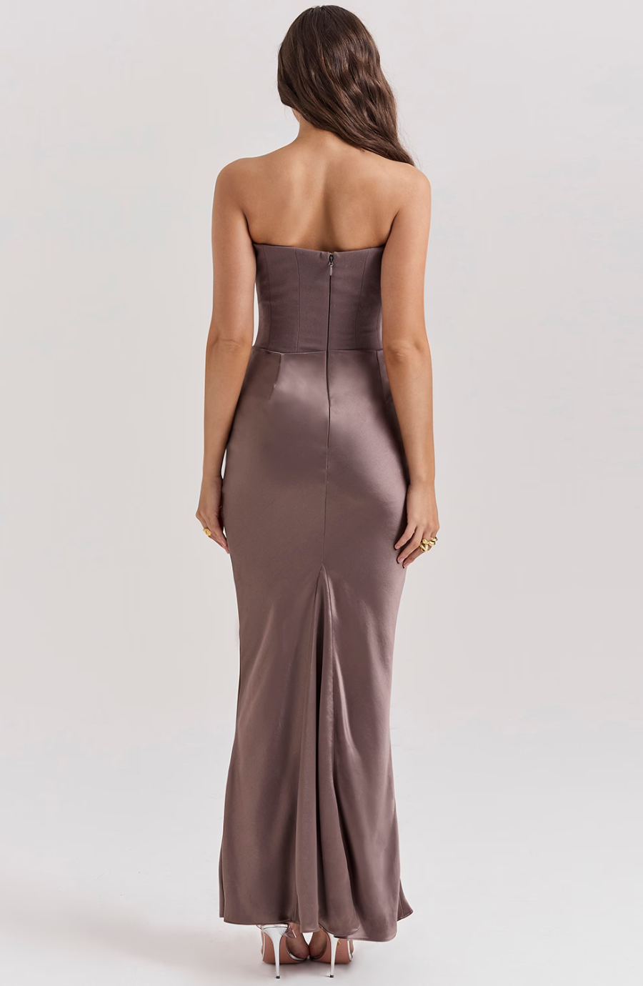 Hera | Women's Cocktail Dress With Strapless Satin Design And Elegant Draped Silhouette | Party