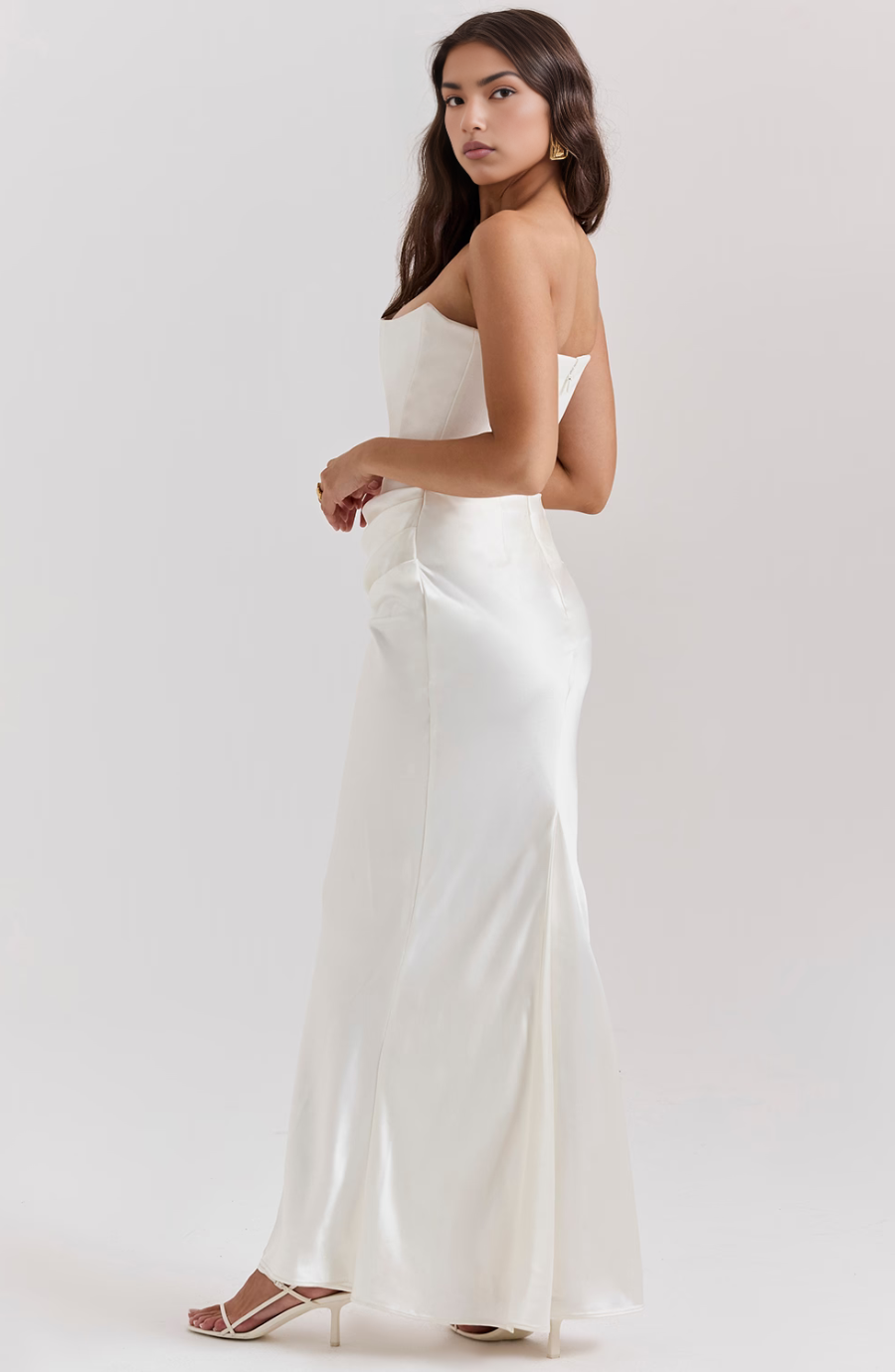 Hera | Women's Cocktail Dress With Strapless Satin Design And Elegant Draped Silhouette | Party