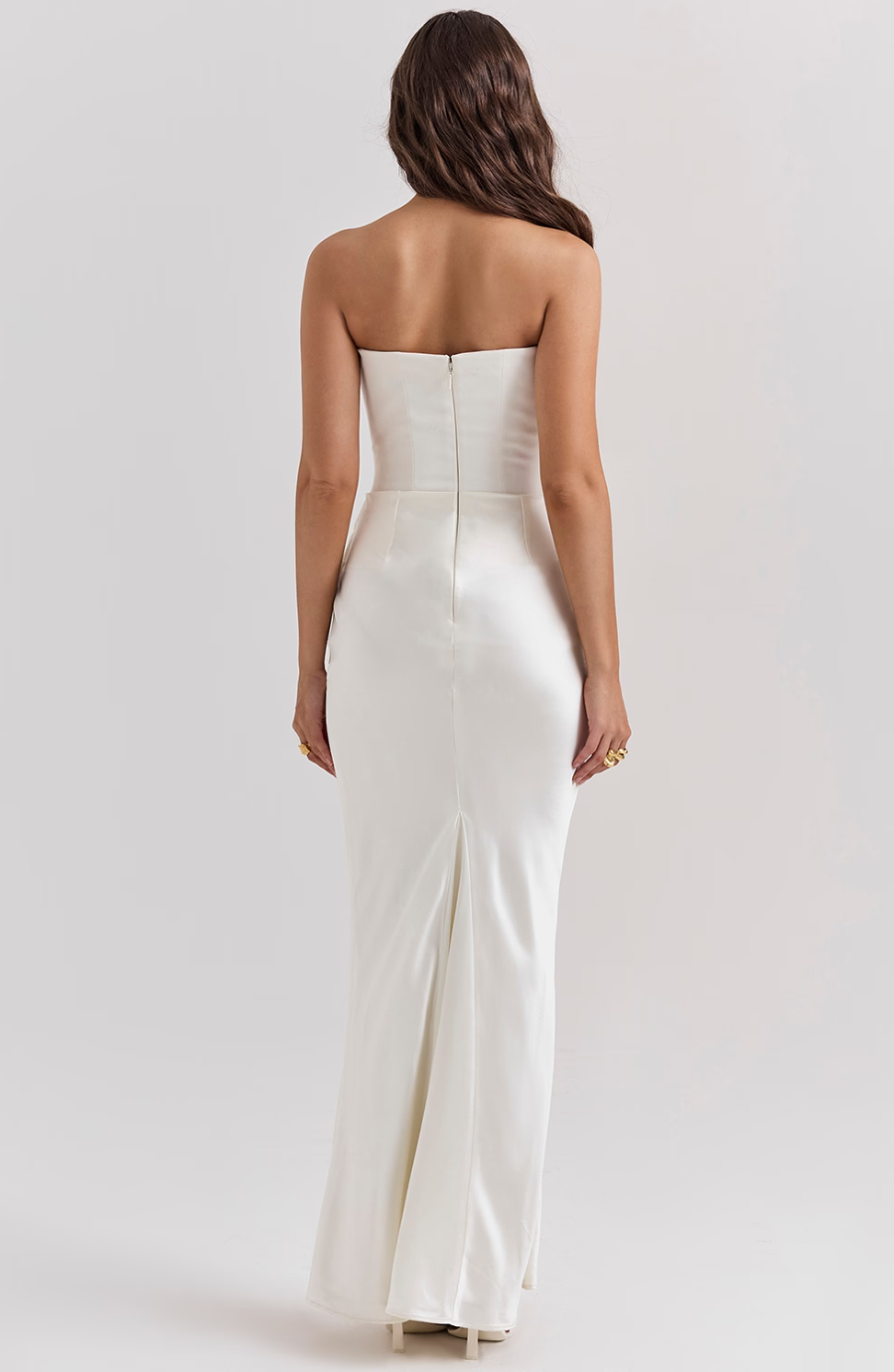 Hera | Women's Cocktail Dress With Strapless Satin Design And Elegant Draped Silhouette | Party