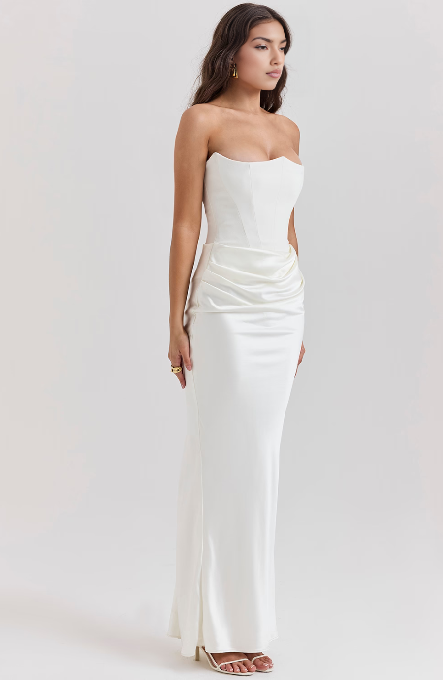 Hera | Women's Cocktail Dress With Strapless Satin Design And Elegant Draped Silhouette | Party