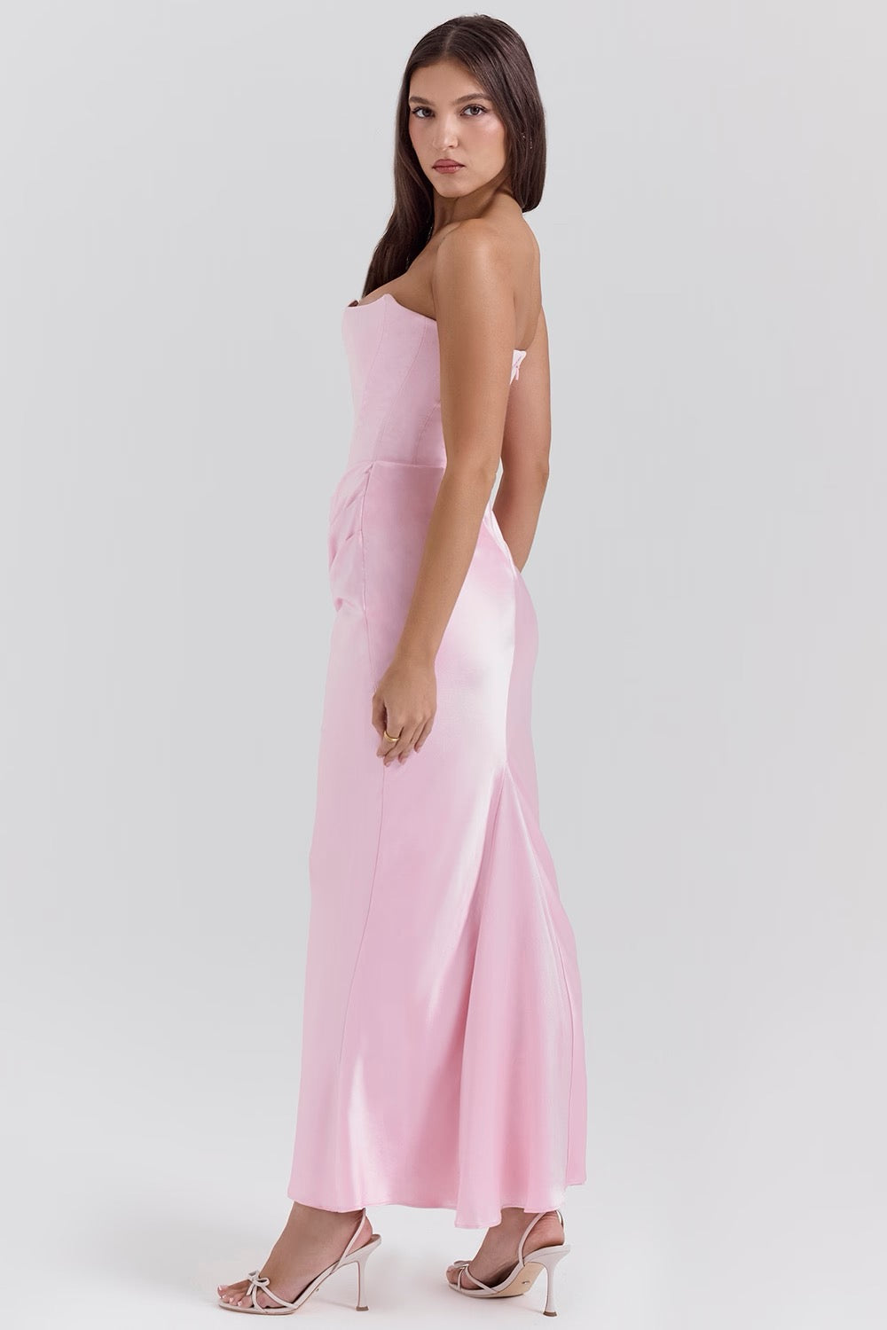 Hera | Women's Cocktail Dress With Strapless Satin Design And Elegant Draped Silhouette | Party