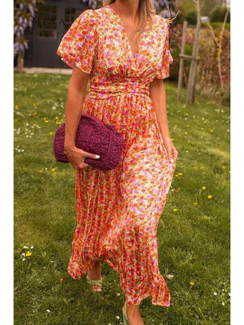Isabelle | Women's Summer Dress With Flutter Sleeves And Floral Print | Romantic