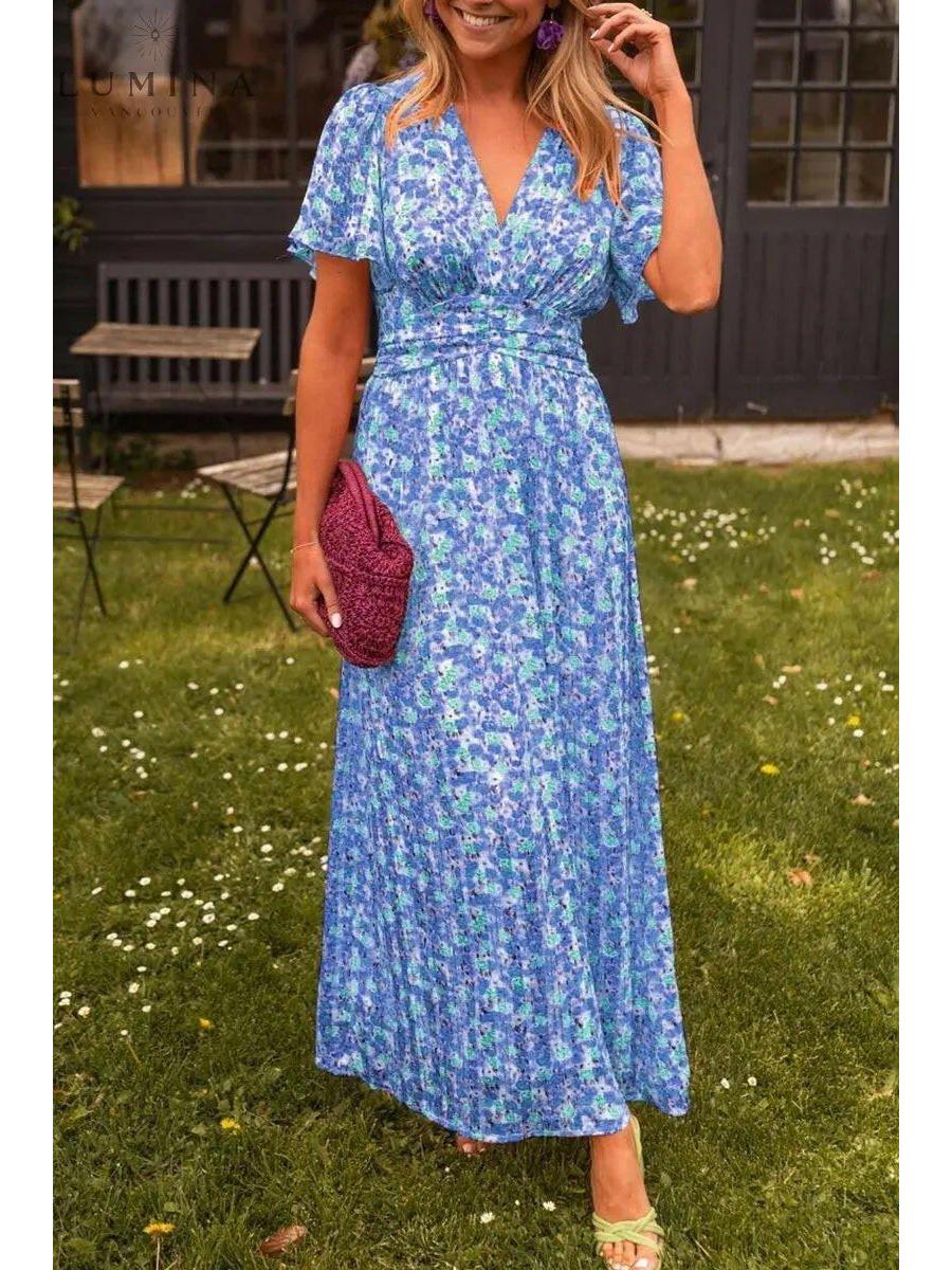 Isabelle | Women's Summer Dress With Flutter Sleeves And Floral Print | Romantic