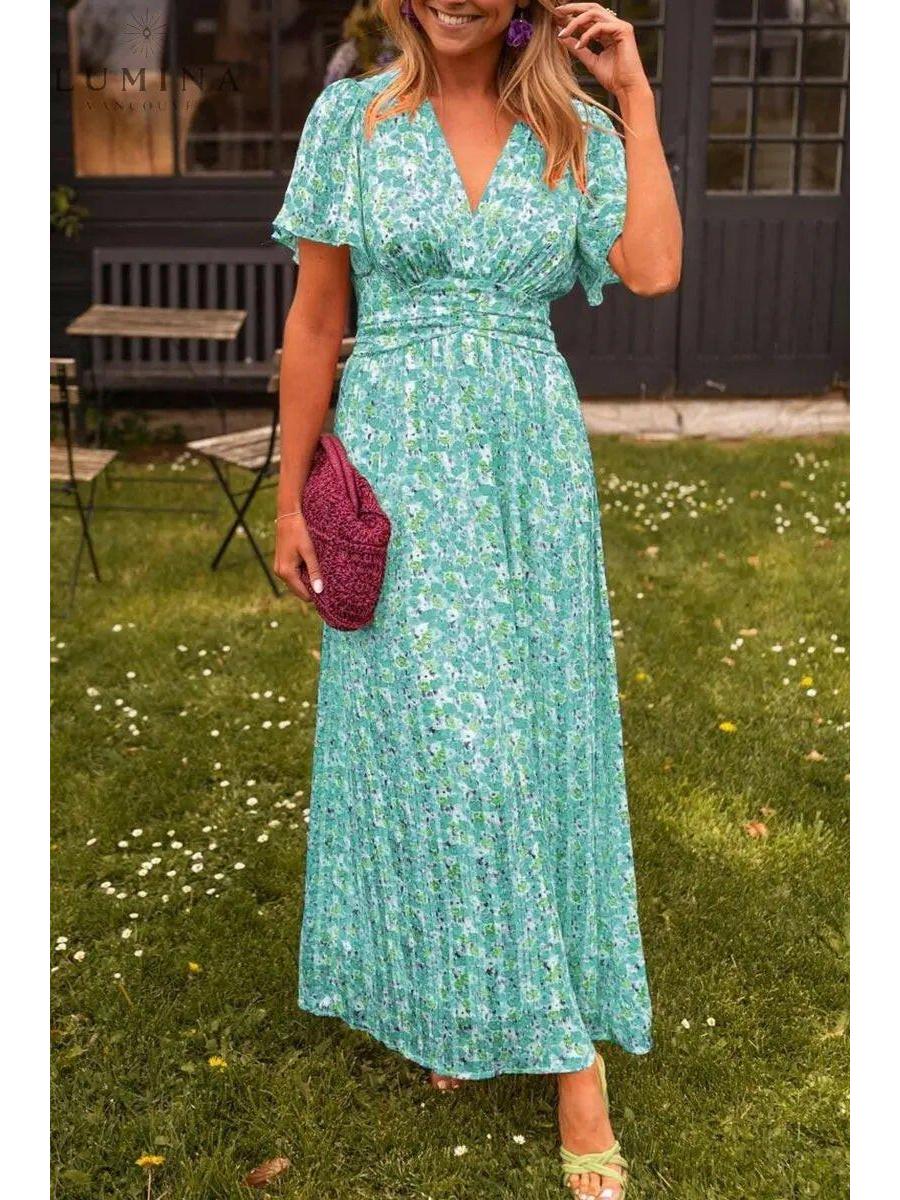 Isabelle | Women's Summer Dress With Flutter Sleeves And Floral Print | Romantic