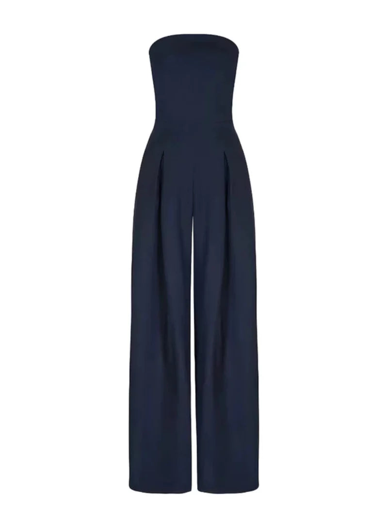 Solvarin | Women’s Strapless Wide-Leg Jumpsuit