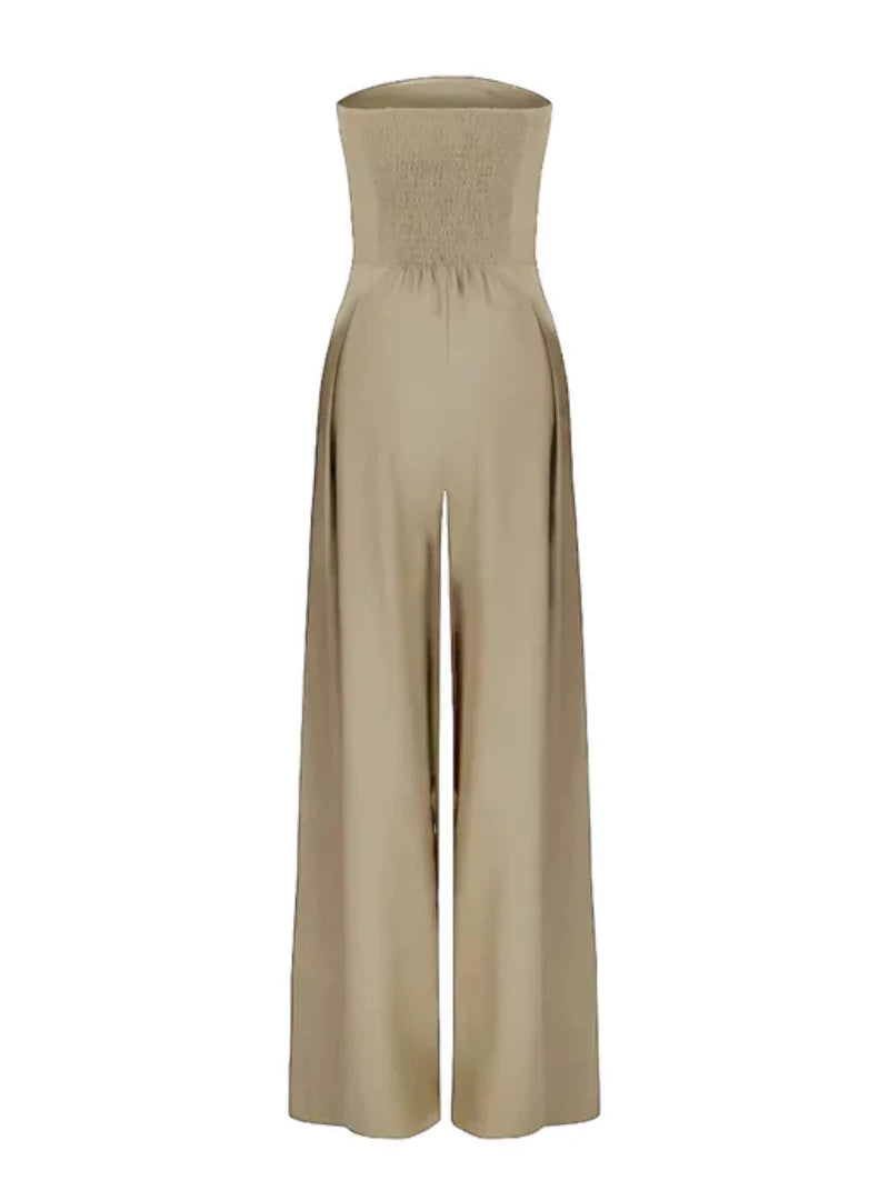 Solvarin | Women’s Strapless Wide-Leg Jumpsuit
