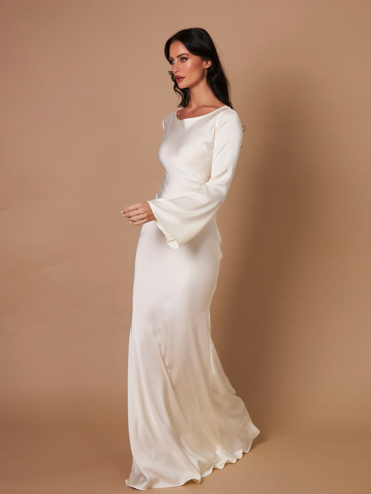 Felicity | Women’s Long Sleeve Satin Maxi Dress