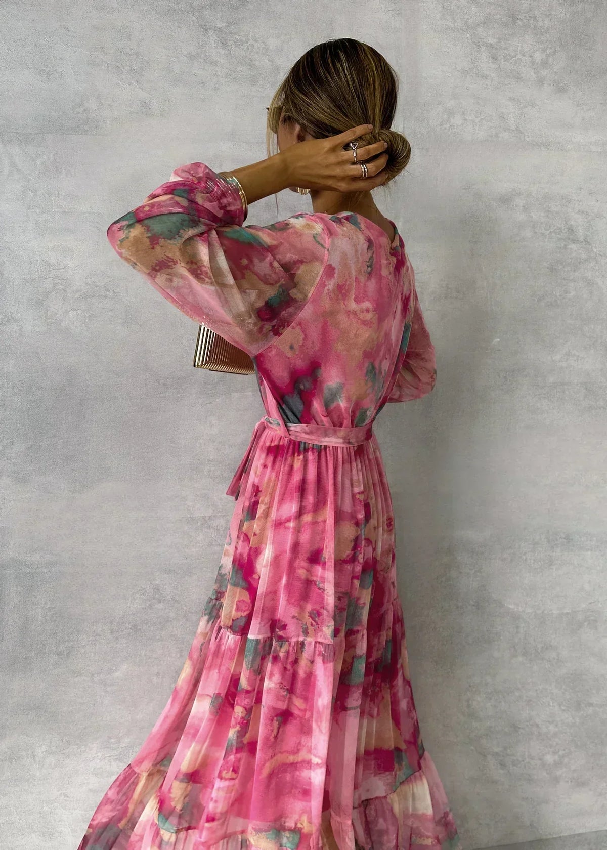 Liora | Women's Day Dress With V-Neck And Floral Pattern | Elegant