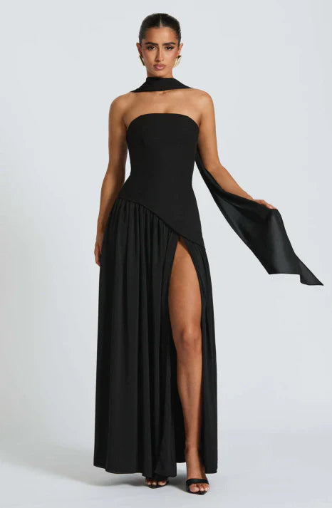 Deana | Women’s Strapless Asymmetrical Maxi Dress
