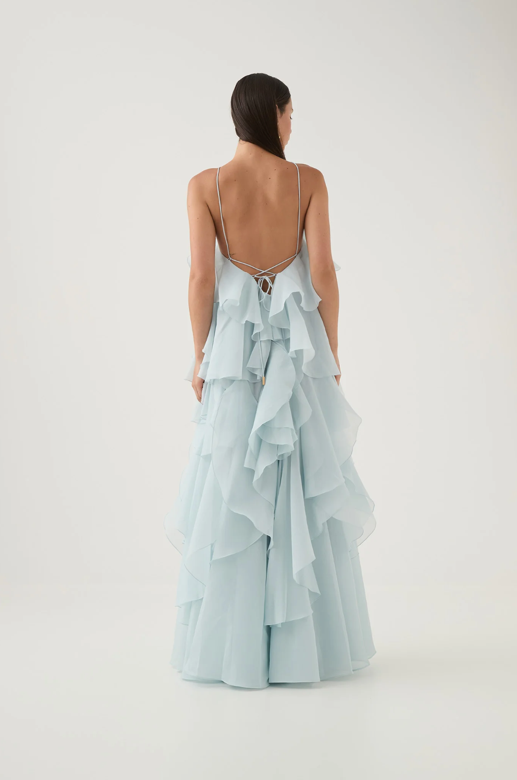 Nephele | Women's Cocktail Dress With Halter Neck And Layered Ruffle Maxi Silhouette | Elegant