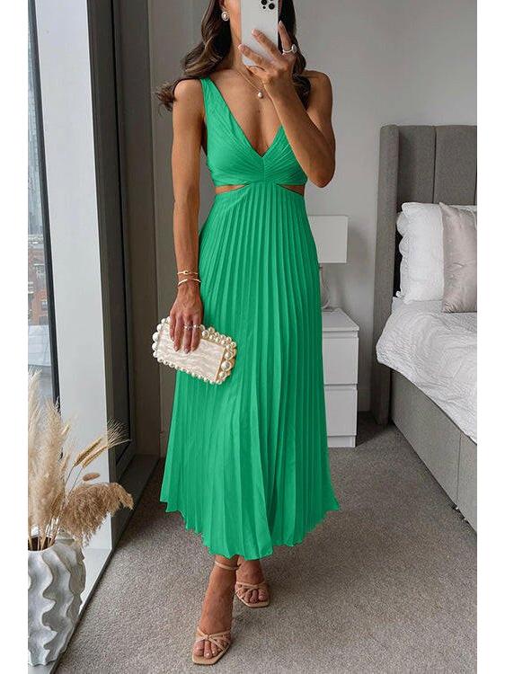 Olivia | Women's Cocktail Dress With V-Neckline And Flowing Pleats