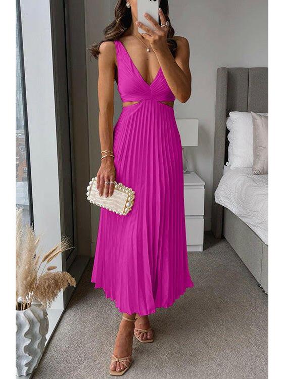 Olivia | Women's Cocktail Dress With V-Neckline And Flowing Pleats