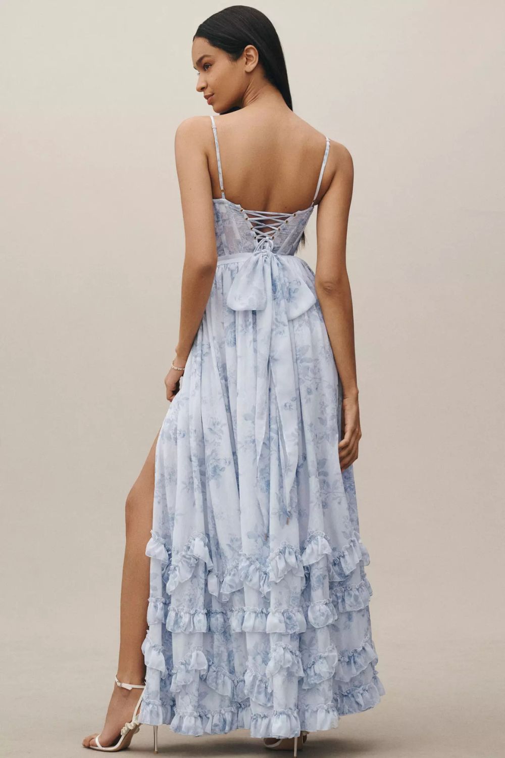 Olivia | Women's Graduation Dress With Sweetheart Neckline And Floral Print | Romantic