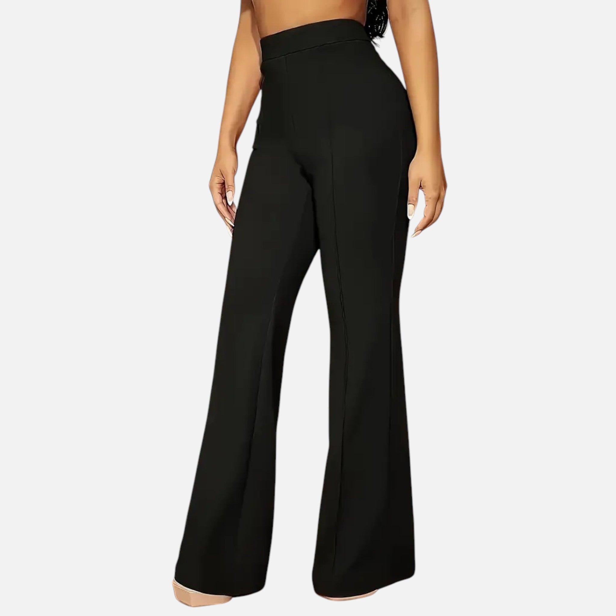 Olivia | Women's High-Waist Trousers With Pleats And Wide Leg | Elegant