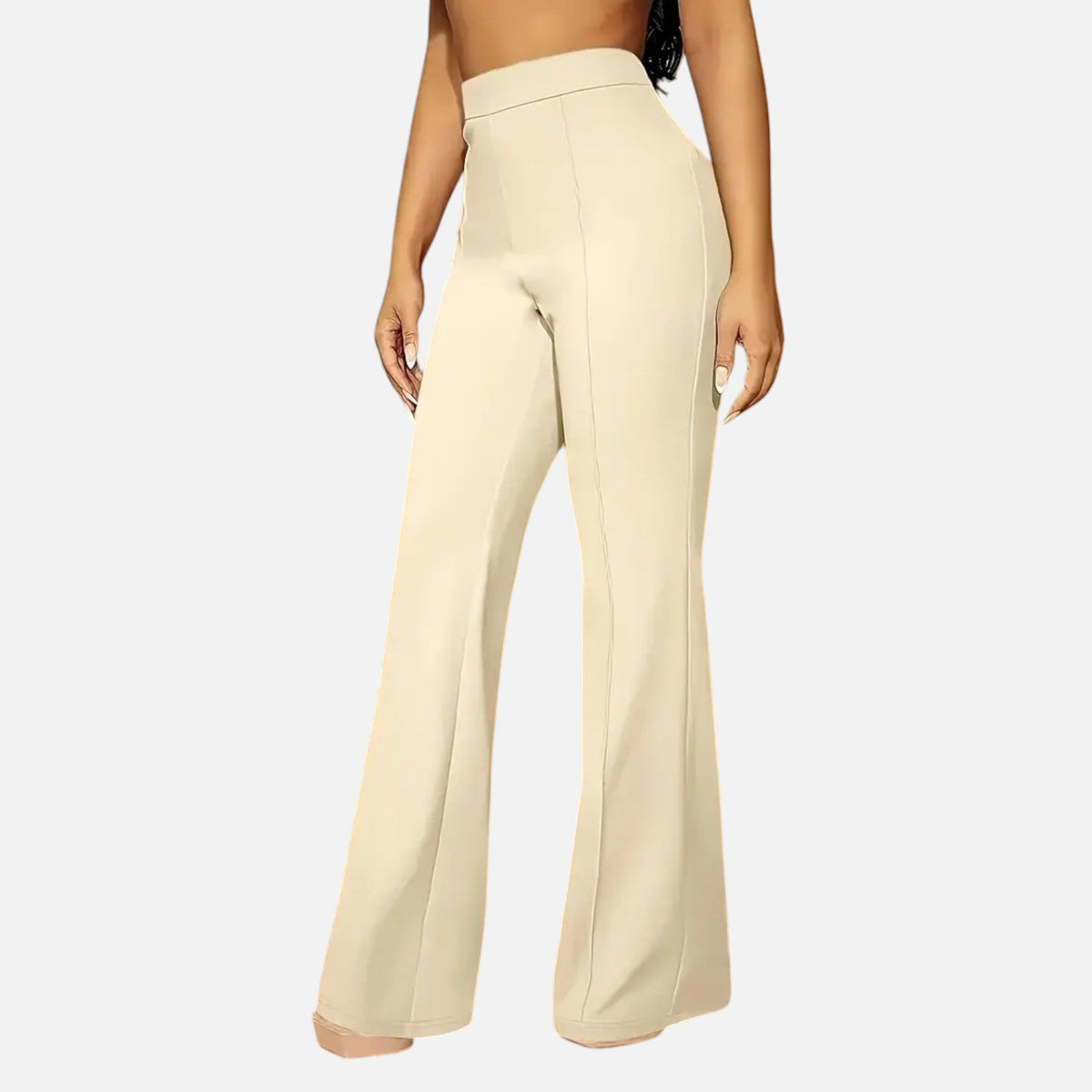 Olivia | Women's High-Waist Trousers With Pleats And Wide Leg | Elegant