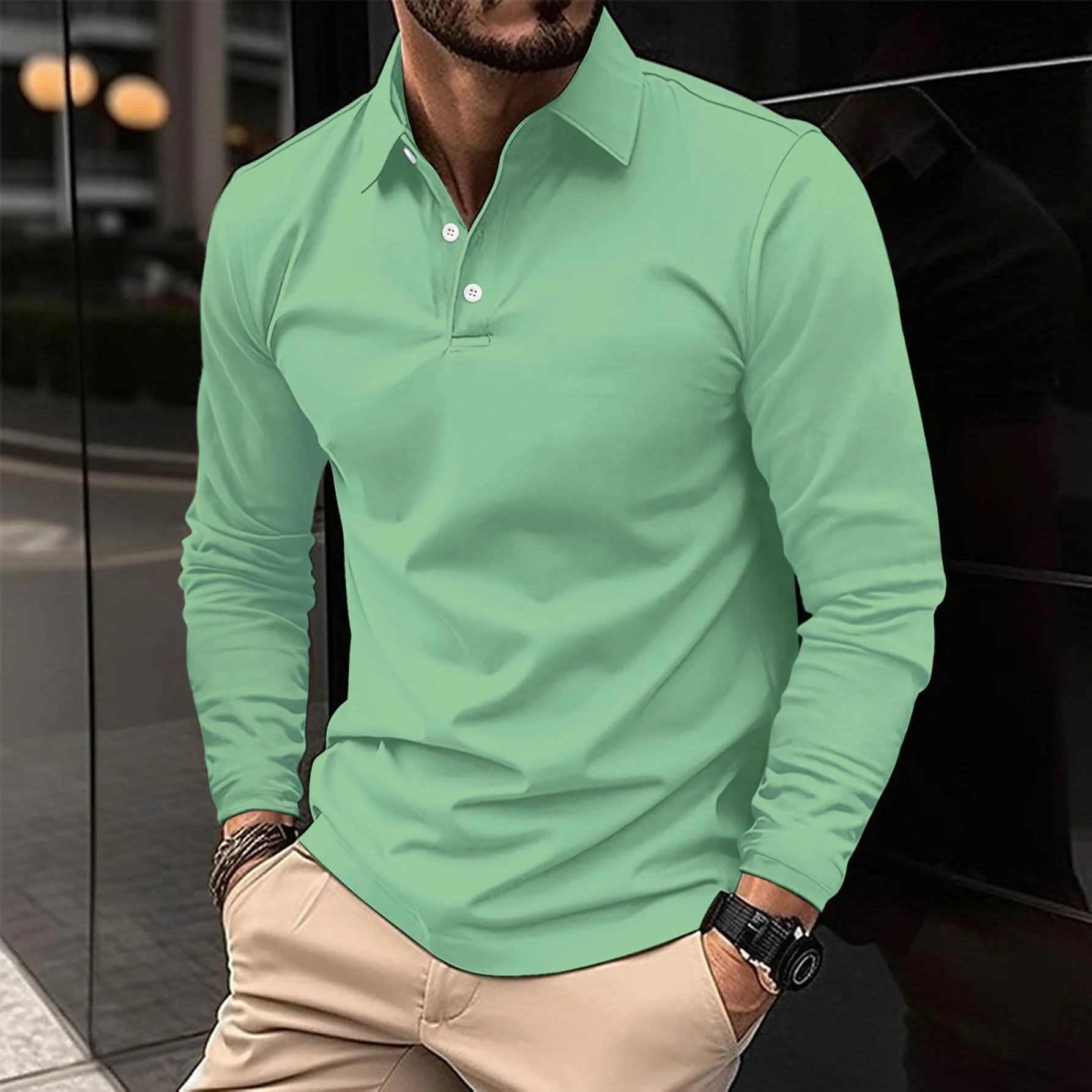Sander | Men’s Classic Long Sleeve Polo Shirt