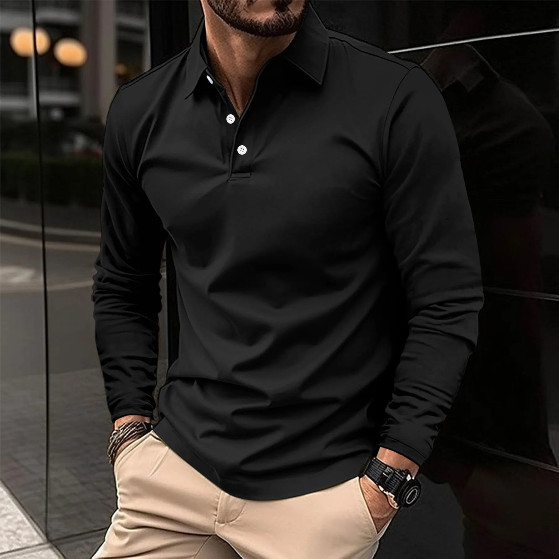 Sander | Men’s Classic Long Sleeve Polo Shirt