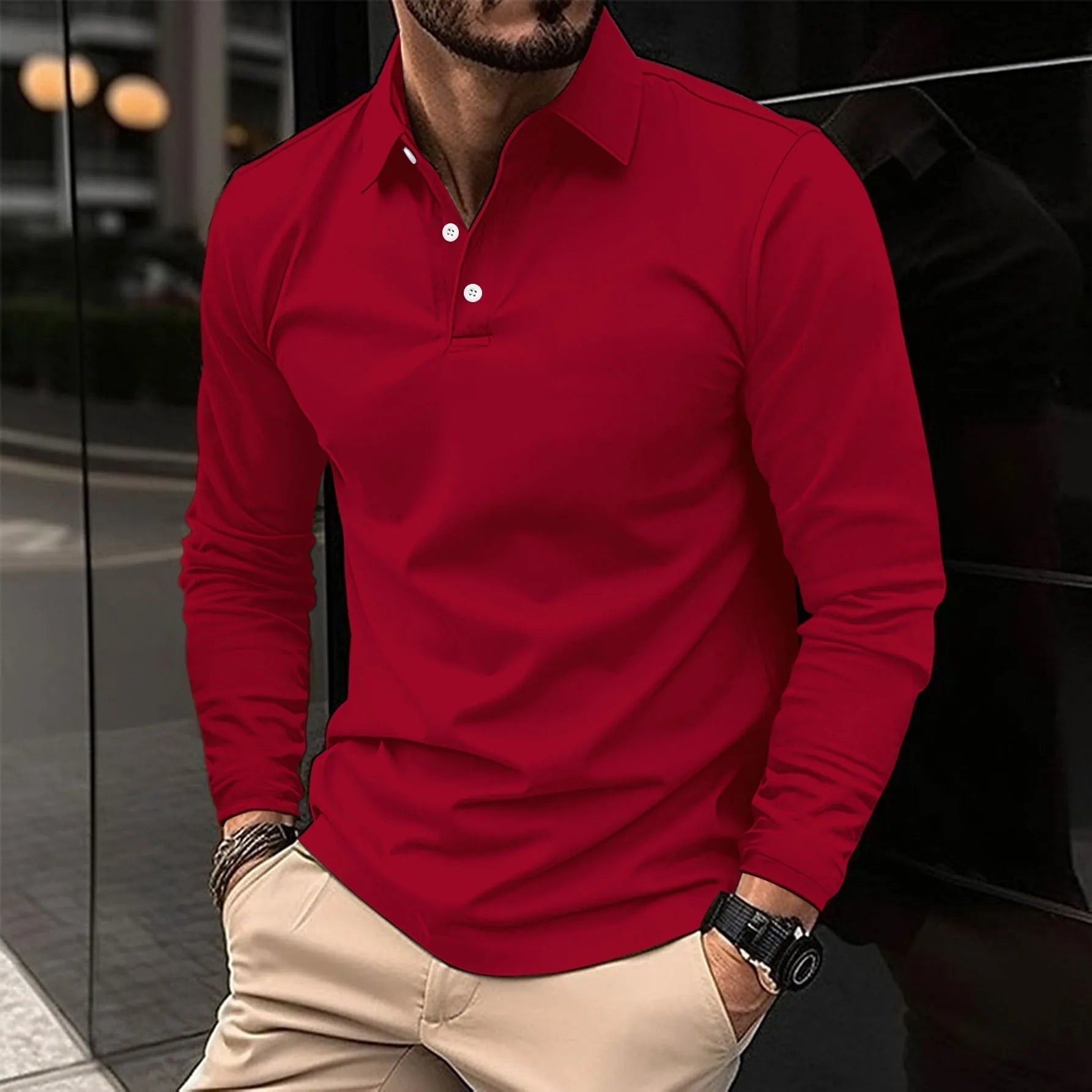 Sander | Men’s Classic Long Sleeve Polo Shirt
