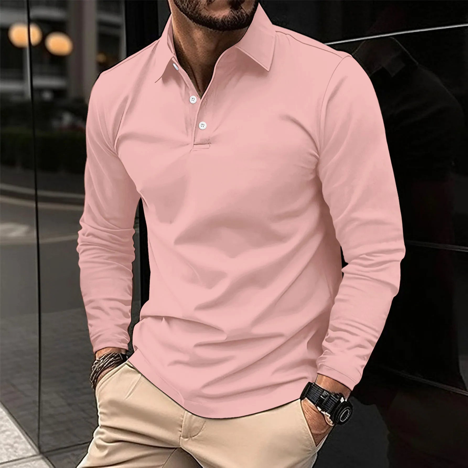 Sander | Men’s Classic Long Sleeve Polo Shirt