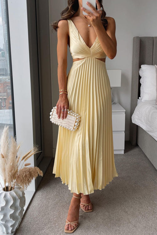 Rhiannon | Women's Sparkle Dress With V-Neckline And High Waist Design | Elegant