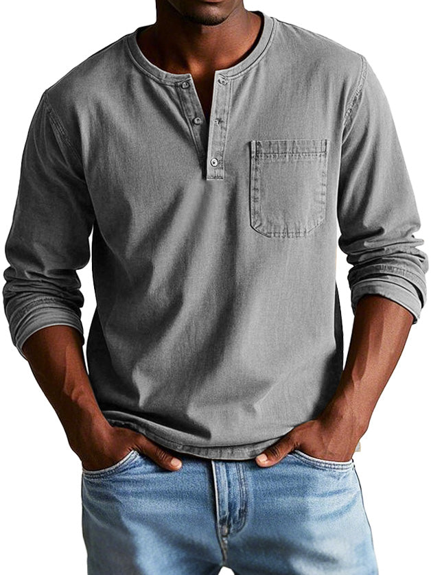 Rovan | Men’s Vintage Henley Long Sleeve Shirt