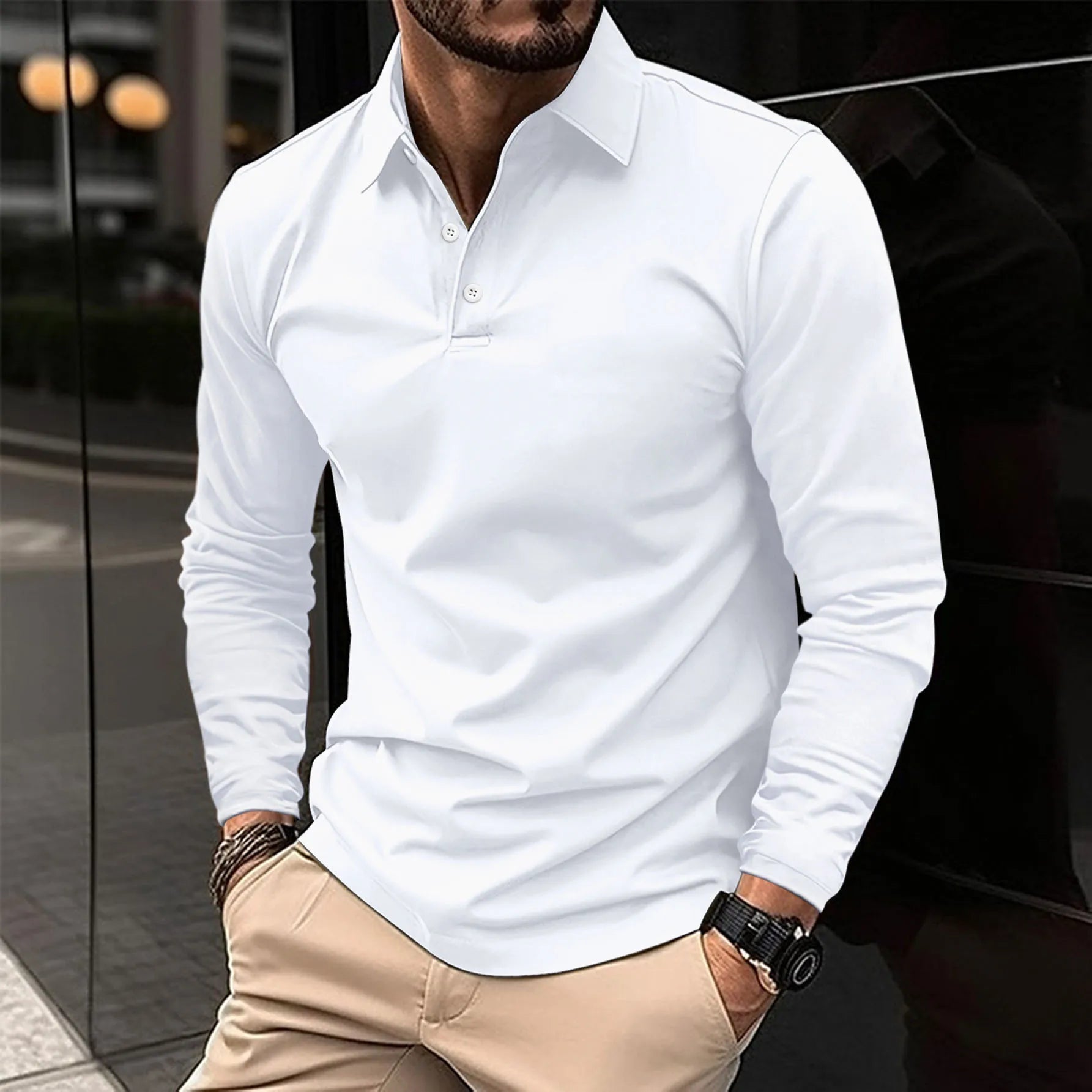 Sander | Men’s Classic Long Sleeve Polo Shirt